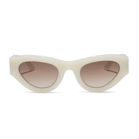 LUCY - MERINGUE + BROWN GRADIENT SUNGLASSES