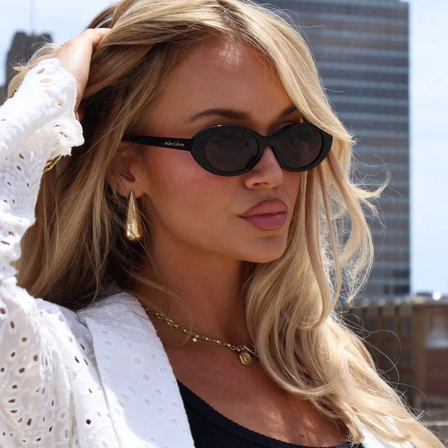 SABRINA - BLACK + GREY + POLARIZED SUNGLASSES