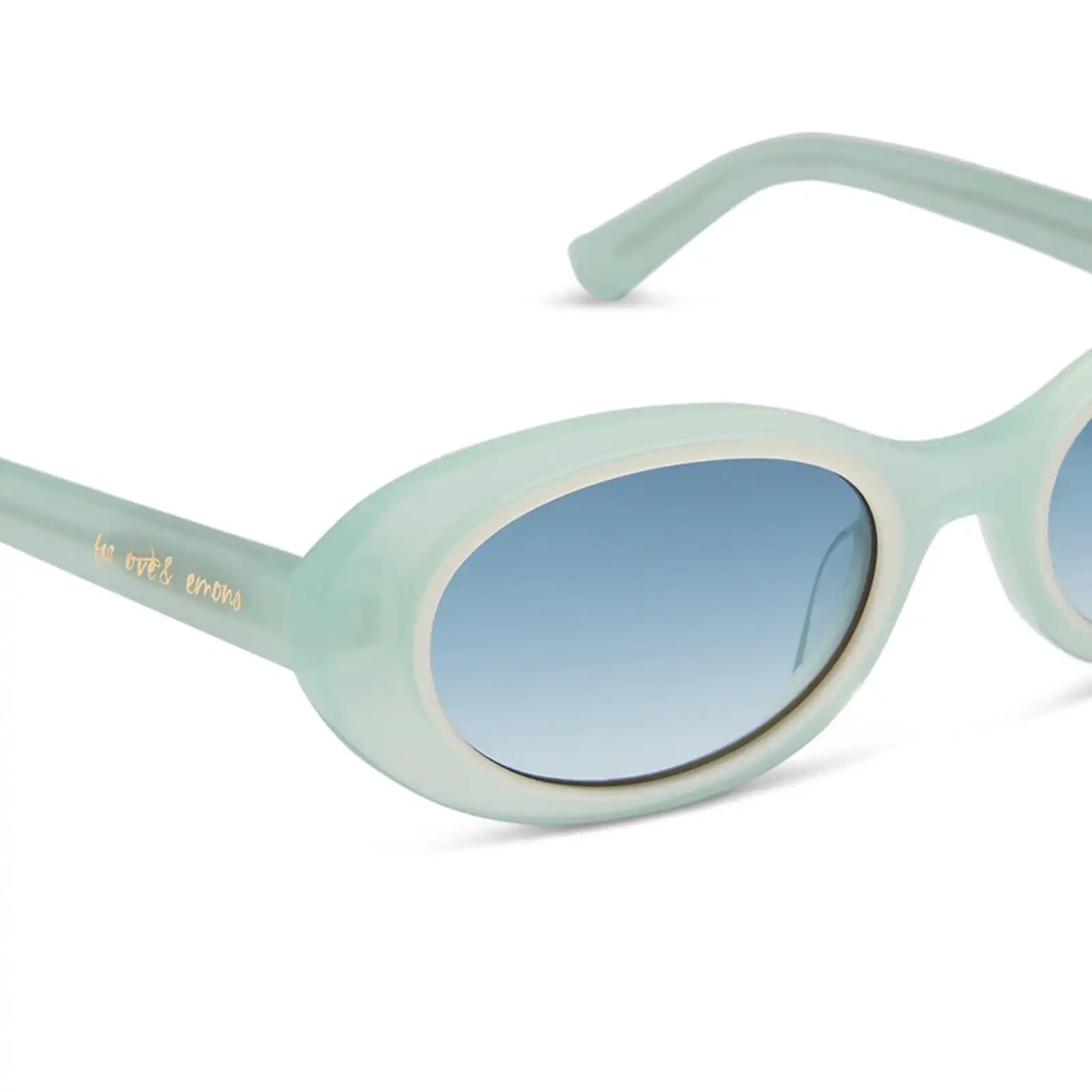 SABRINA - PASTEL SAGE + BLUE GRADIENT SUNGLASSES