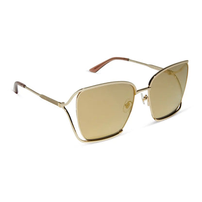 FRANCESCA - GOLD + CAFÉ OLE + GOLD FLASH POLARIZED SUNGLASSES