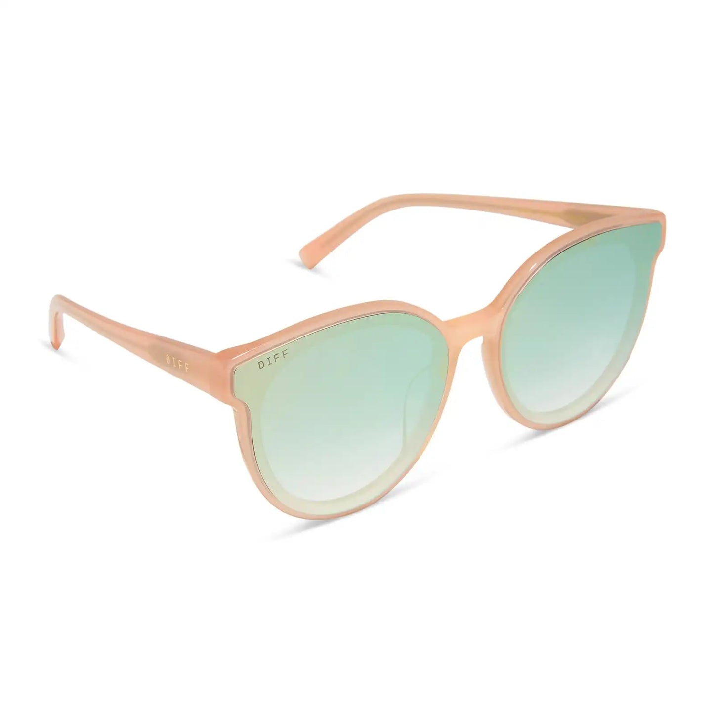 GEMMA - PEACH + COOL MATCHA GRADIENT MIRROR SUNGLASSES