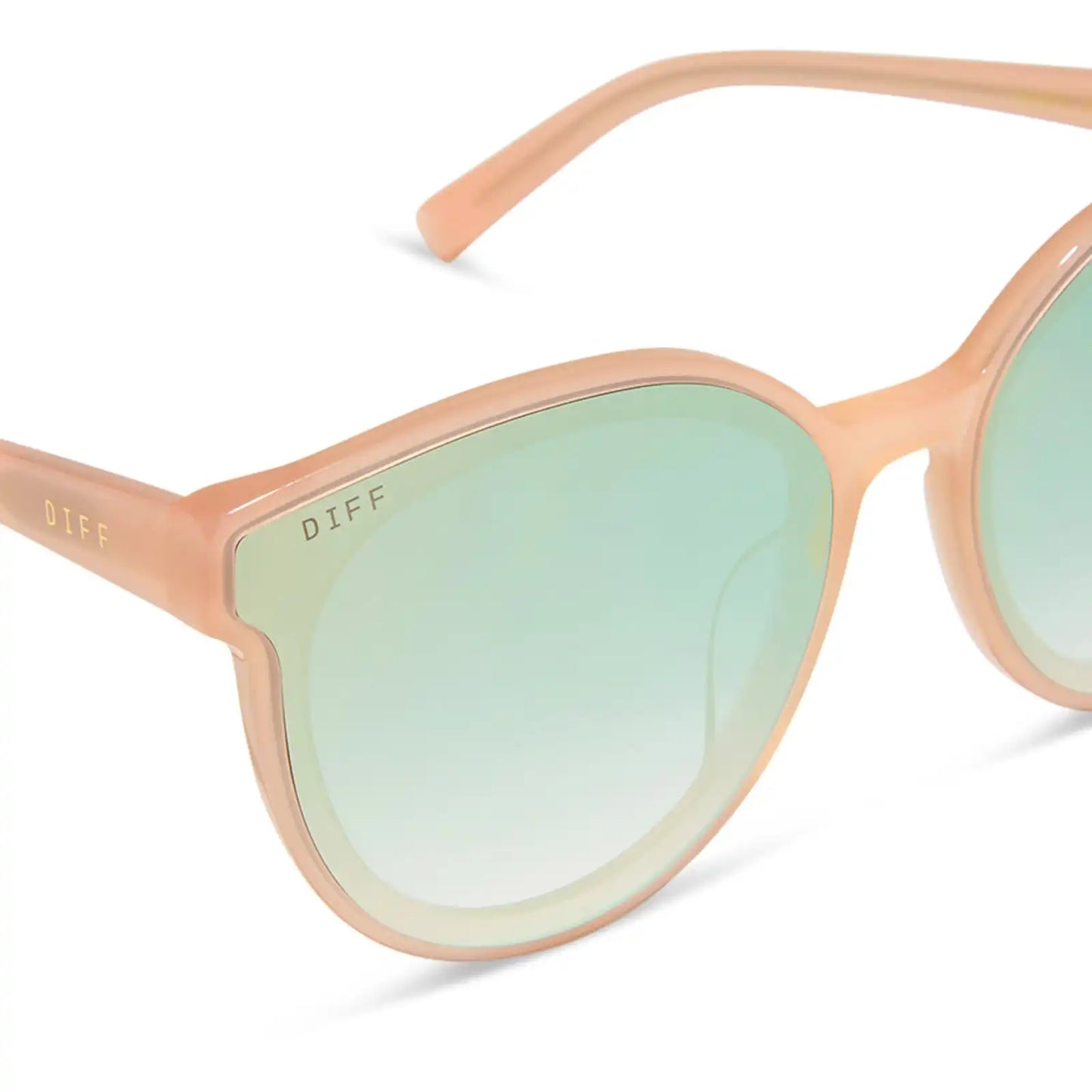 GEMMA - PEACH + COOL MATCHA GRADIENT MIRROR SUNGLASSES