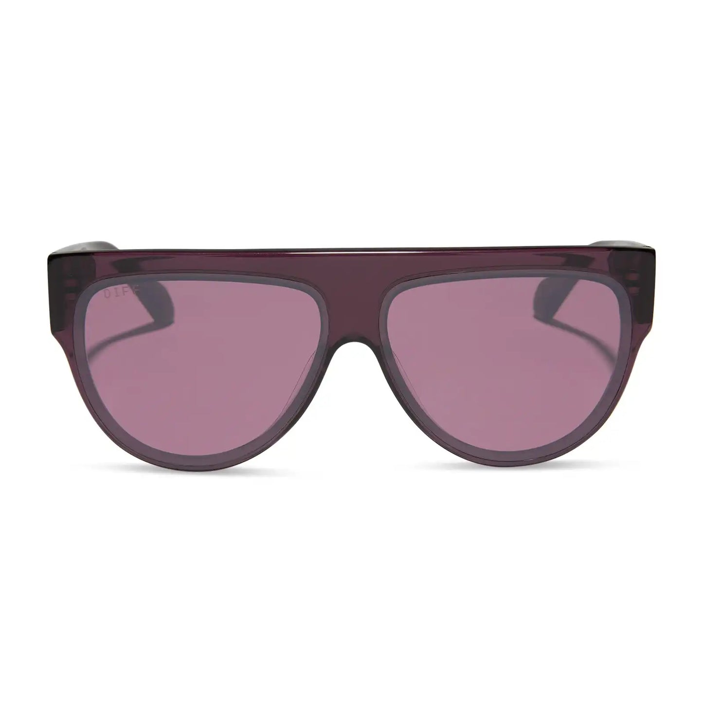 GEORGIE - AUBERGINE + AUBERGINE + SILVER FLASH SUNGLASSES