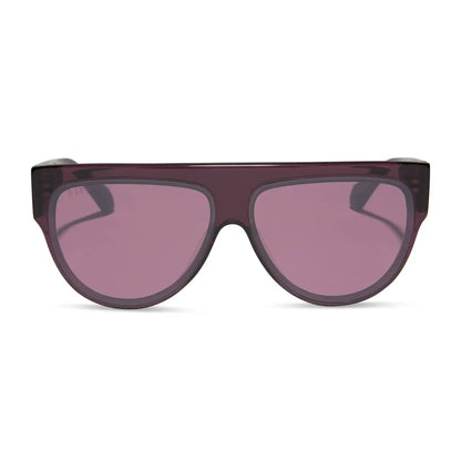 GEORGIE - AUBERGINE + AUBERGINE + SILVER FLASH SUNGLASSES