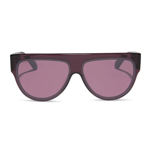GEORGIE - AUBERGINE + AUBERGINE + SILVER FLASH SUNGLASSES