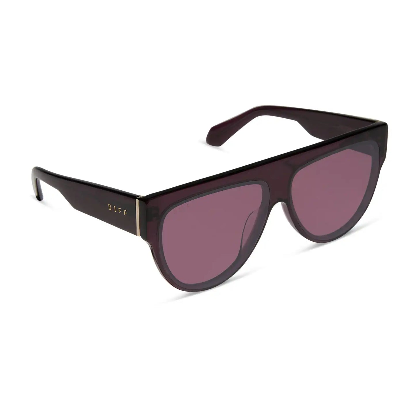 GEORGIE - AUBERGINE + AUBERGINE + SILVER FLASH SUNGLASSES