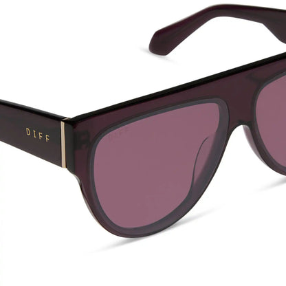 GEORGIE - AUBERGINE + AUBERGINE + SILVER FLASH SUNGLASSES