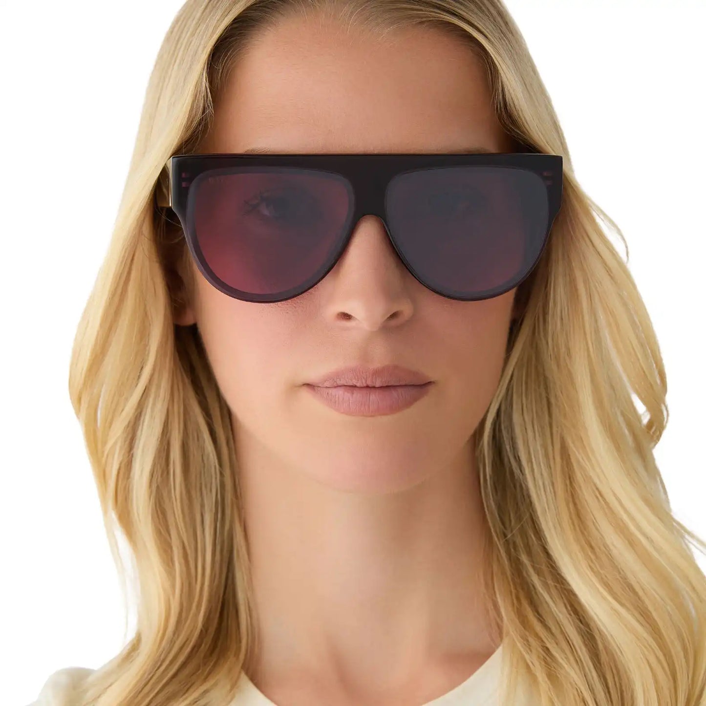 GEORGIE - AUBERGINE + AUBERGINE + SILVER FLASH SUNGLASSES