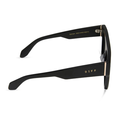 GEORGIE - MATTE BLACK + RED HOT SUMMER MIRROR SUNGLASSES