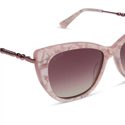 UMBRIDGE™ - PINK MOTHER OF PEARL + WINE GRADIENT HEX SUNGLASSES