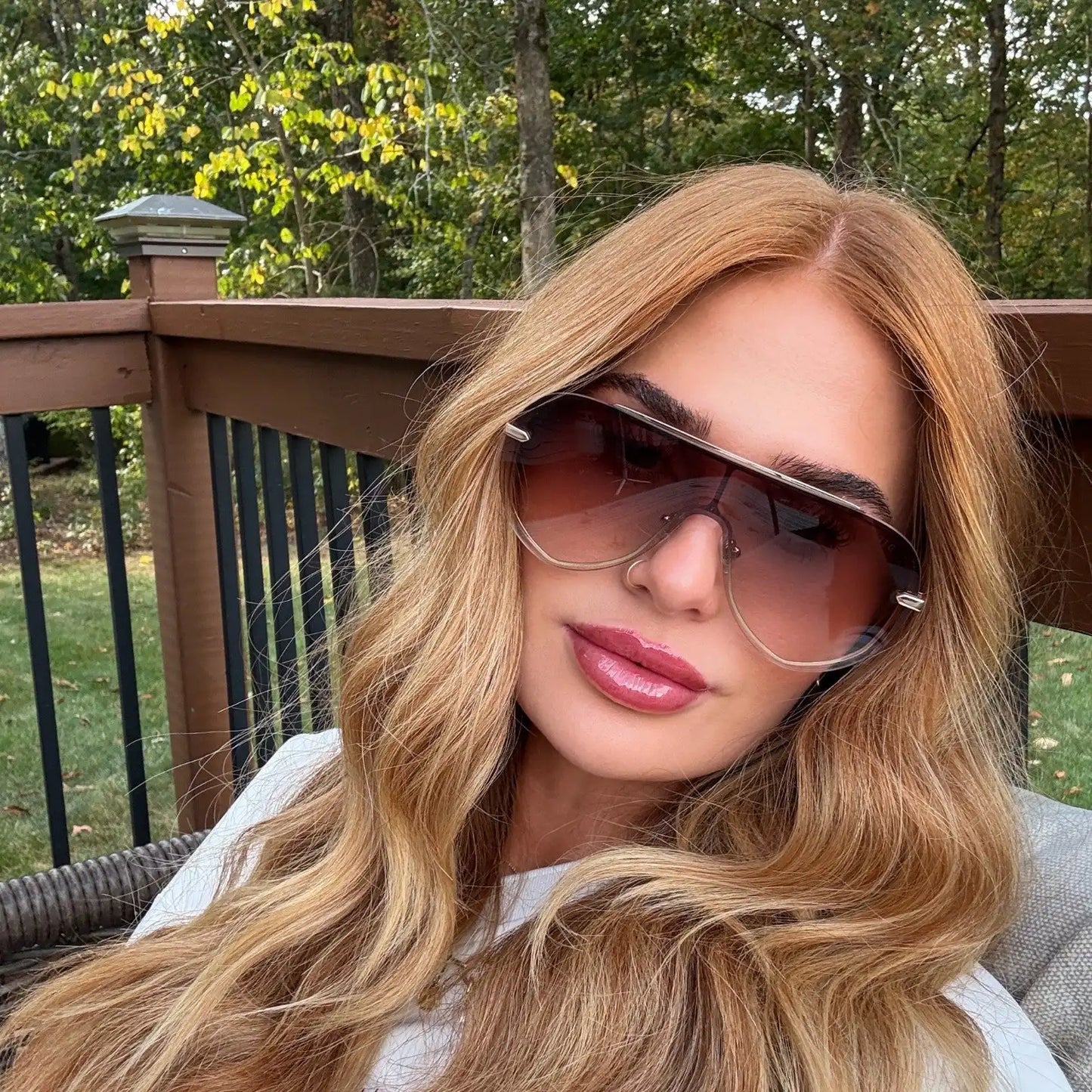 IMANI - GOLD + BROWN GRADIENT SUNGLASSES