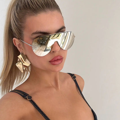 IMANI - GOLD + BRILLIANT GOLD MIRROR SUNGLASSES