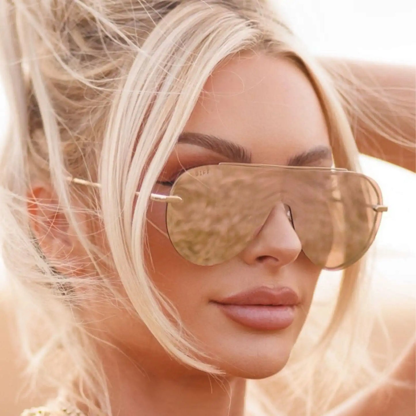 IMANI - GOLD + CHERRY BLOSSOM MIRROR SUNGLASSES