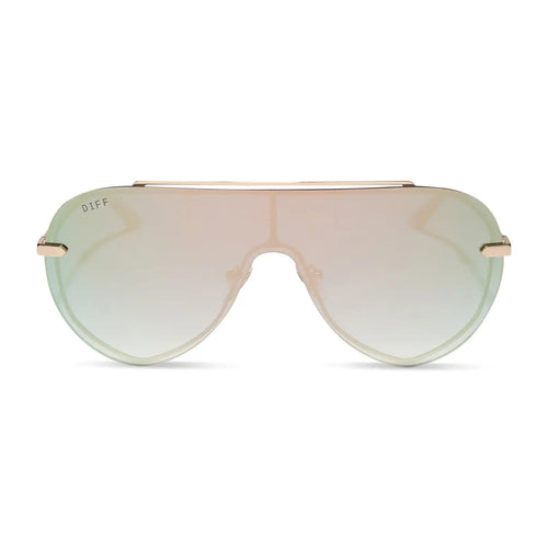 IMANI - GOLD + COOL MATCHA MIRROR SUNGLASSES