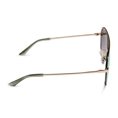 IMANI - GOLD + COOL MATCHA MIRROR SUNGLASSES
