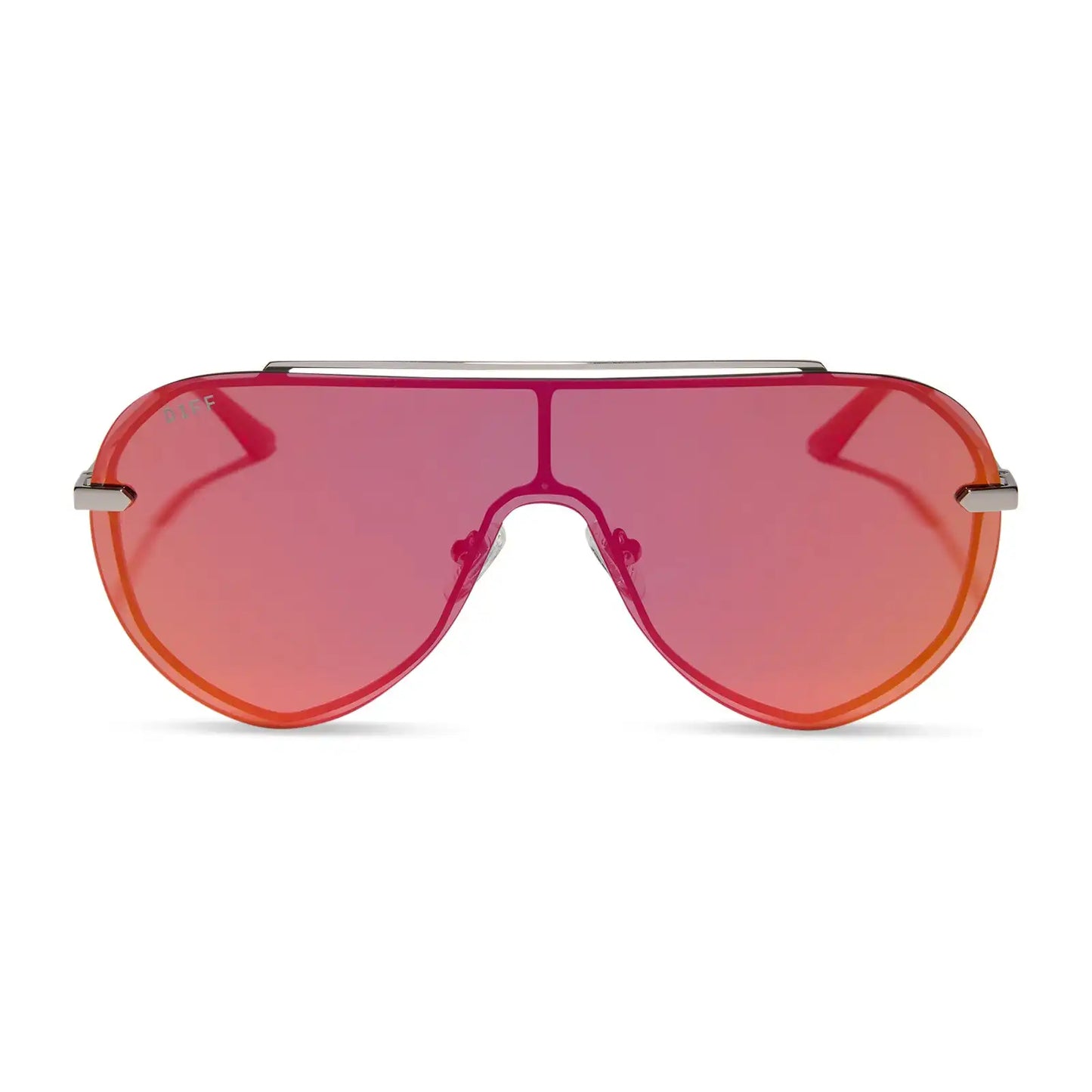 IMANI - GUNMETAL + RED HOT SUMMER MIRROR SUNGLASSES