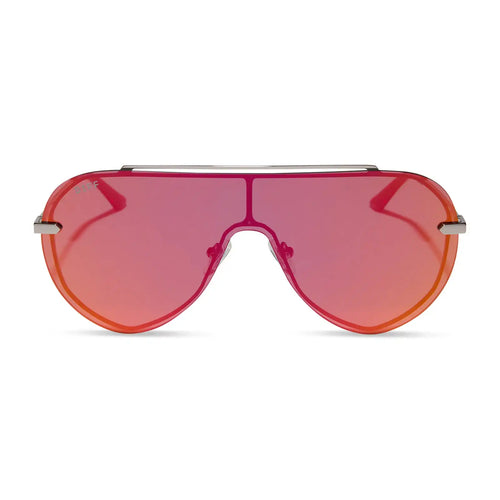 IMANI - GUNMETAL + RED HOT SUMMER MIRROR SUNGLASSES