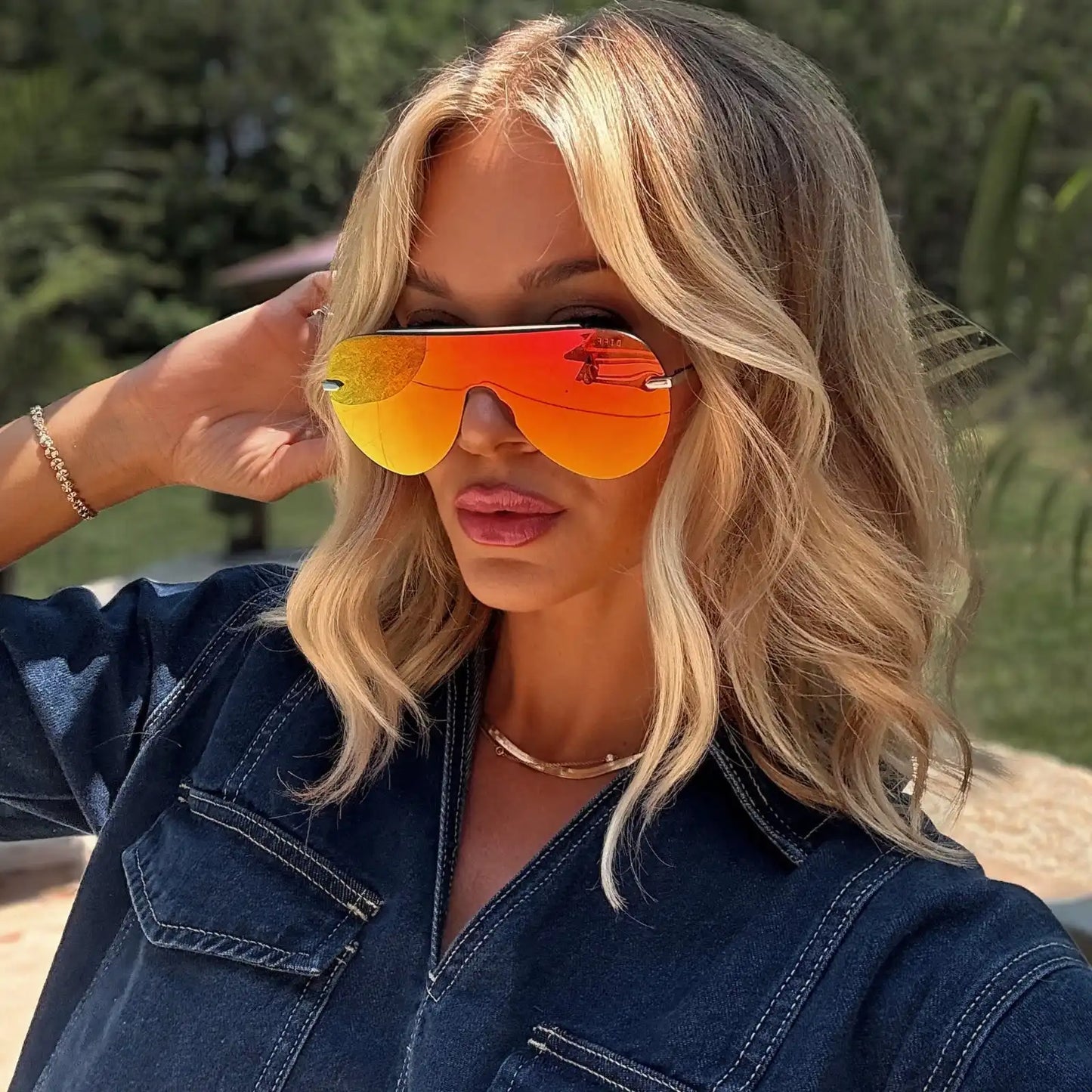 IMANI - GUNMETAL + RED HOT SUMMER MIRROR SUNGLASSES