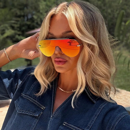 IMANI - GUNMETAL + RED HOT SUMMER MIRROR SUNGLASSES