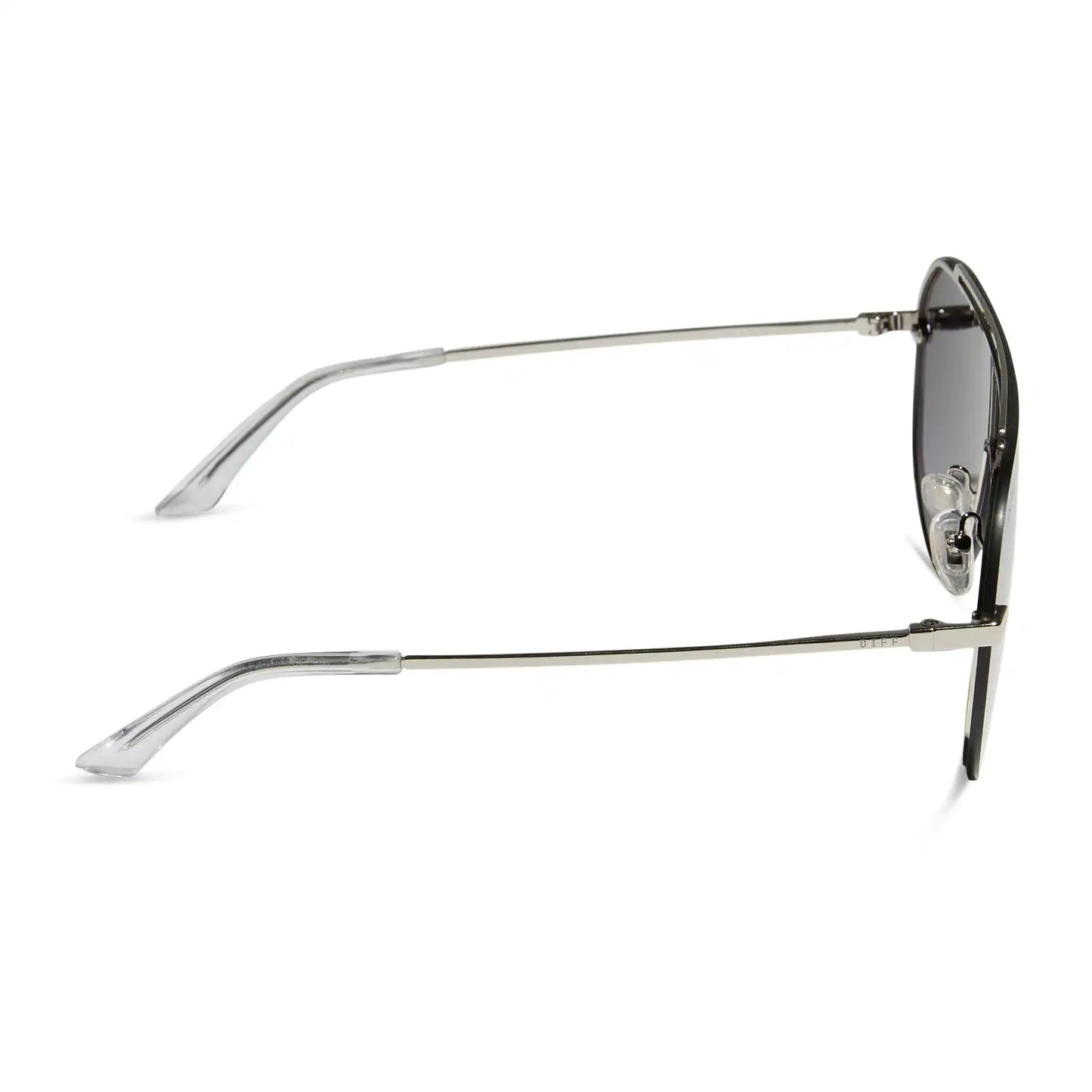 IMANI - SILVER + GREY GRADIENT WITH SILVER FLASH SUNGLASSES