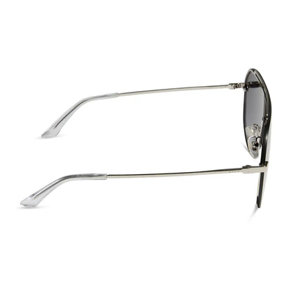 IMANI - SILVER + GREY GRADIENT WITH SILVER FLASH SUNGLASSES