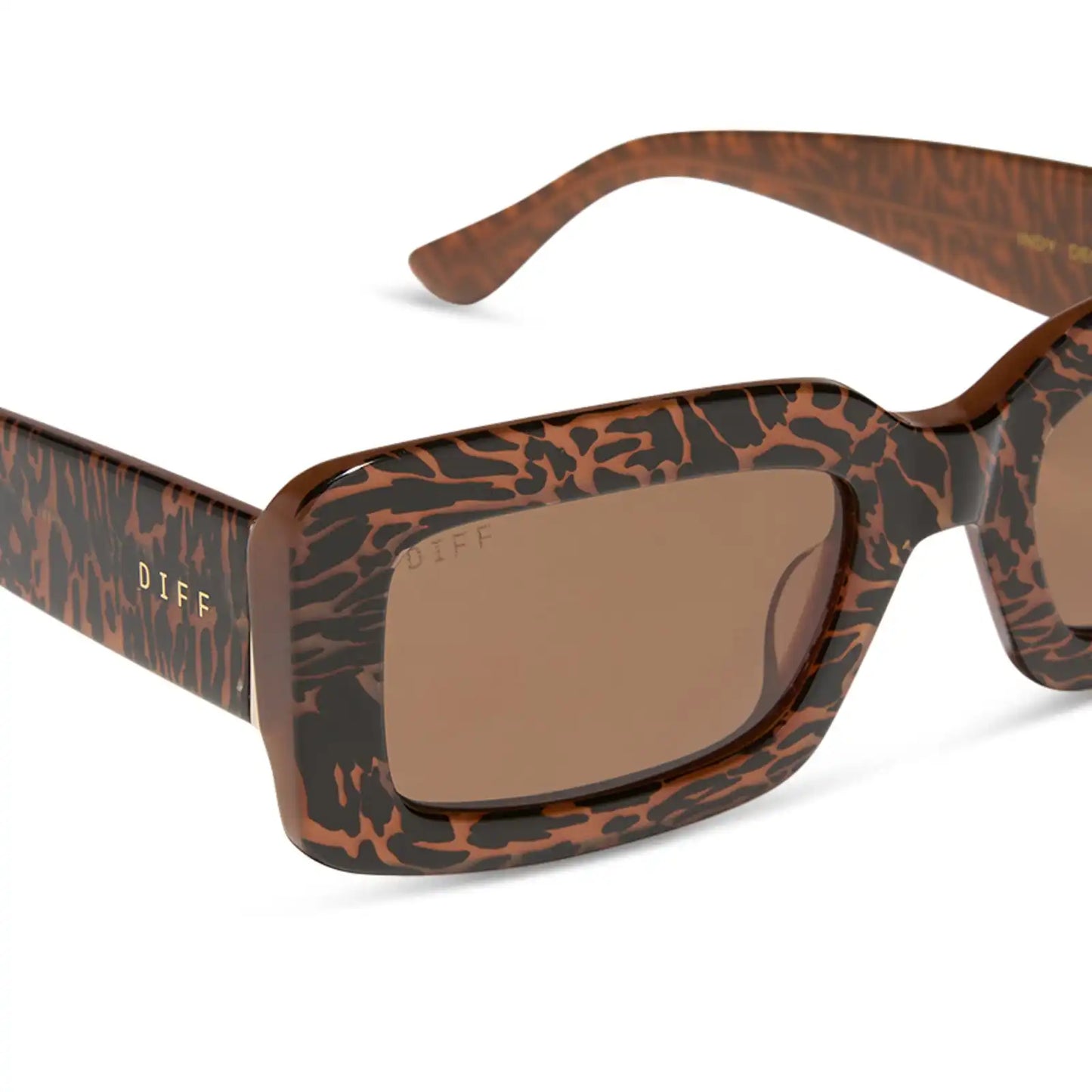 INDY - ANIMAL + BROWN SUNGLASSES