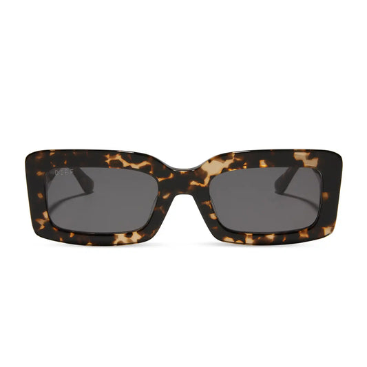INDY - ESPRESSO TORTOISE + GREY SUNGLASSES