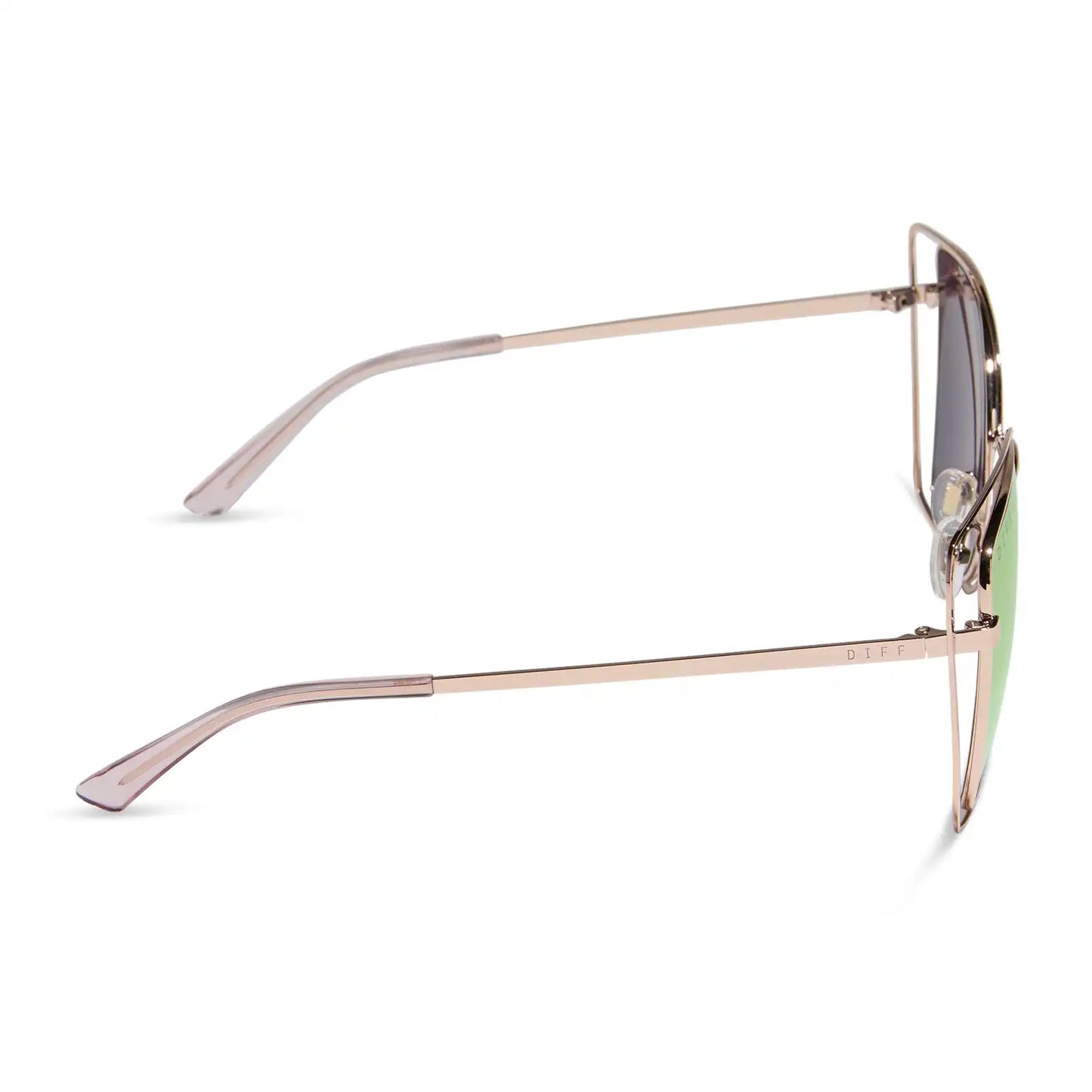 JACQUELINE - CHAMPAGNE + PINK MIRROR SUNGLASSES