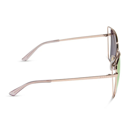 JACQUELINE - CHAMPAGNE + PINK MIRROR SUNGLASSES