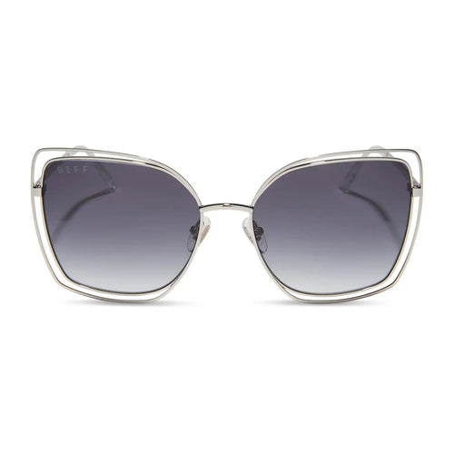 JACQUELINE - SILVER + GREY GRADIENT SUNGLASSES