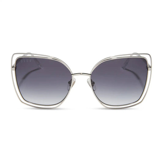 JACQUELINE - SILVER + GREY GRADIENT SUNGLASSES