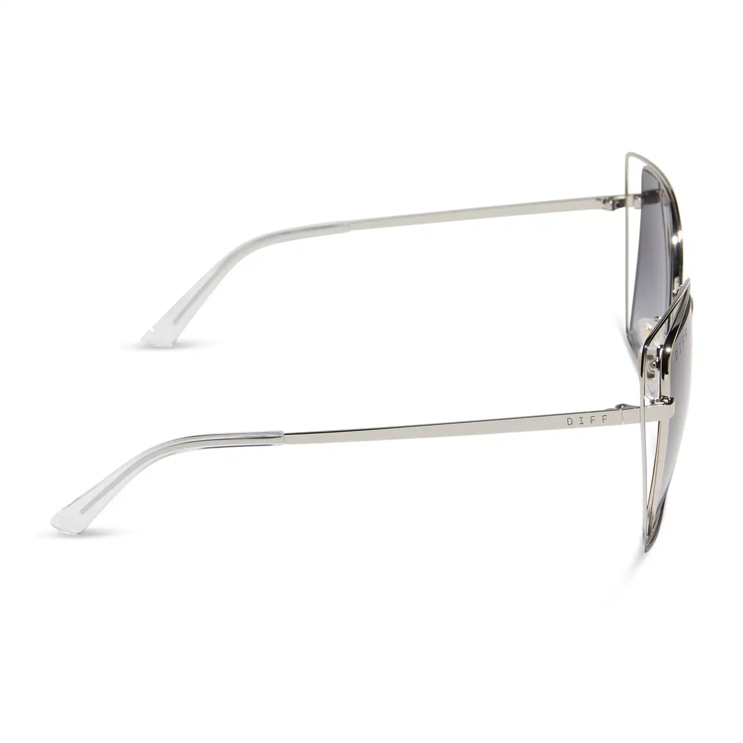 JACQUELINE - SILVER + GREY GRADIENT SUNGLASSES
