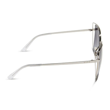 JACQUELINE - SILVER + GREY GRADIENT SUNGLASSES