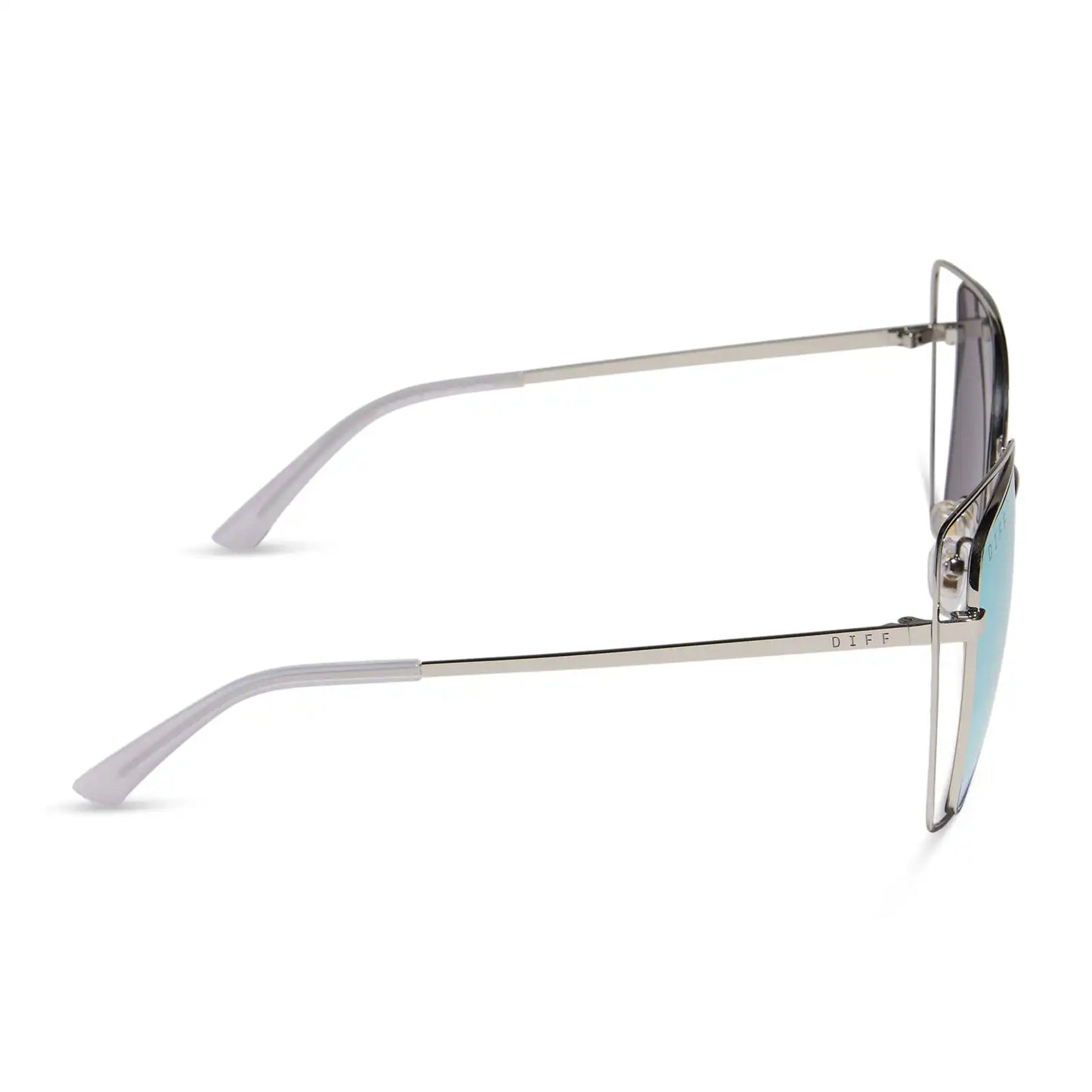 JACQUELINE - SILVER + THISTLE TEMPLE TIPS + LAVENDER MIRROR SUNGLASSES