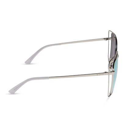 JACQUELINE - SILVER + THISTLE TEMPLE TIPS + LAVENDER MIRROR SUNGLASSES
