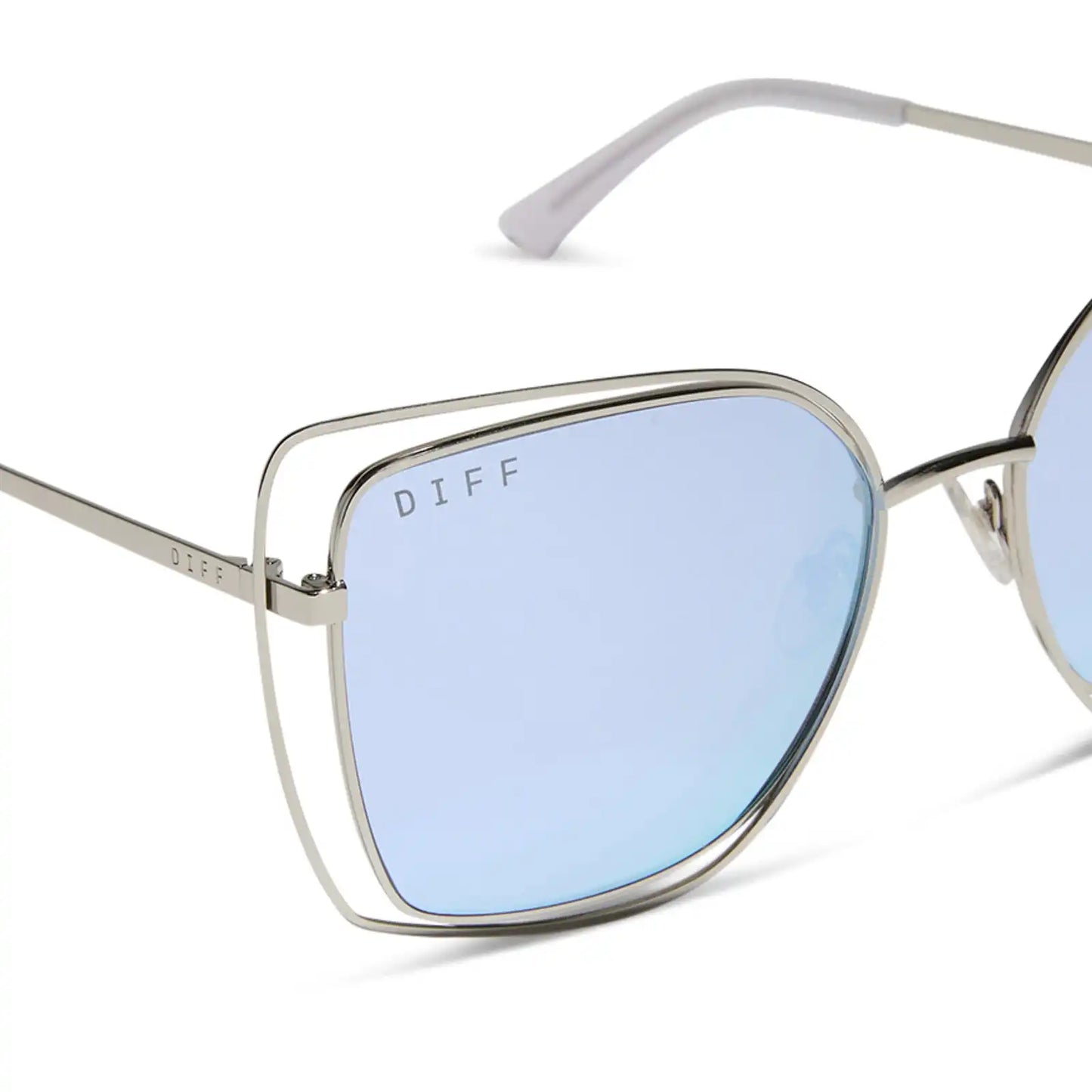 JACQUELINE - SILVER + THISTLE TEMPLE TIPS + LAVENDER MIRROR SUNGLASSES
