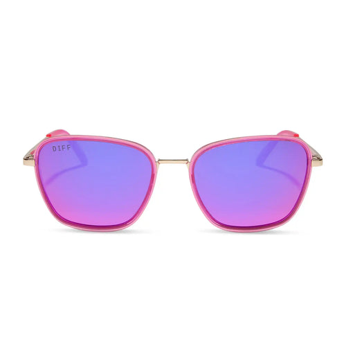 HOPE - HOT PINK + HOT PINK MIRROR SUNGLASSES