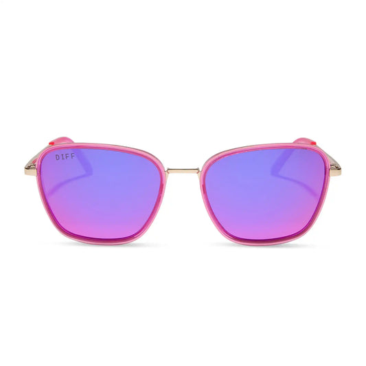 HOPE - HOT PINK + HOT PINK MIRROR SUNGLASSES