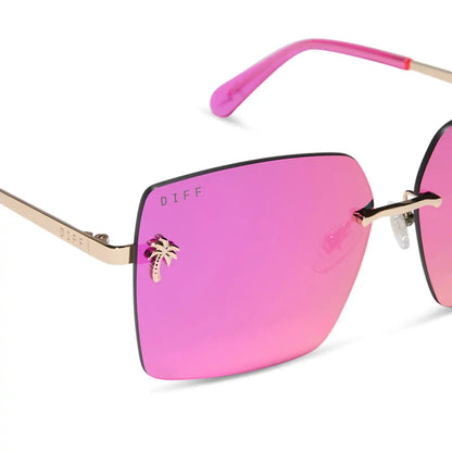 ROOKIE - HOT PINK + HOT PINK MIRROR SUNGLASSES