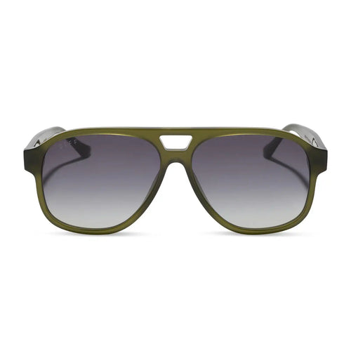 NASH - MILKY OLIVE + GREY GRADIENT SUNGLASSES