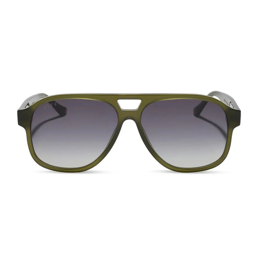 NASH - MILKY OLIVE + GREY GRADIENT SUNGLASSES