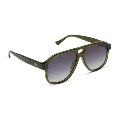 NASH - MILKY OLIVE + GREY GRADIENT SUNGLASSES