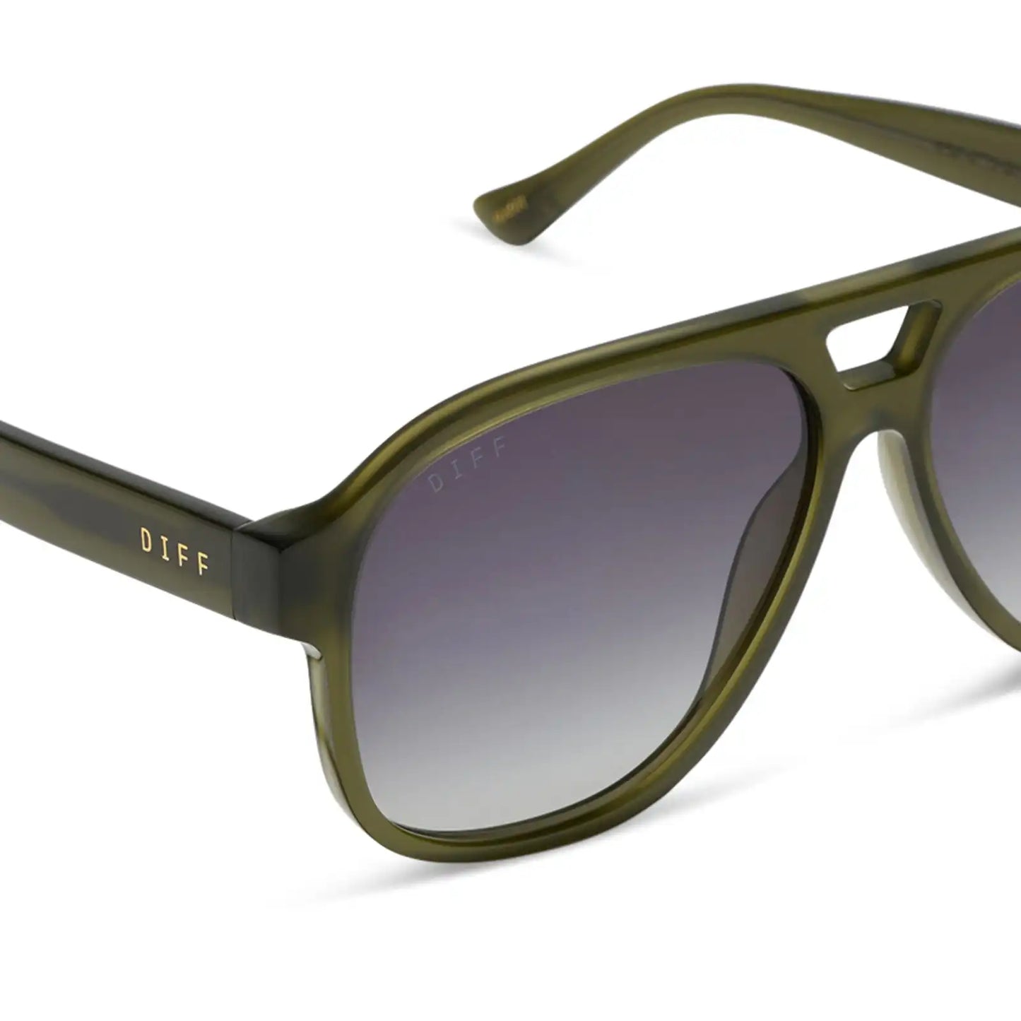 NASH - MILKY OLIVE + GREY GRADIENT SUNGLASSES