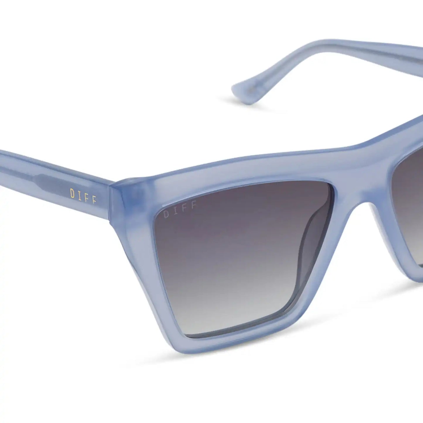 VIVI - MILKY BLUE PEARL + GREY GRADIENT SUNGLASSES