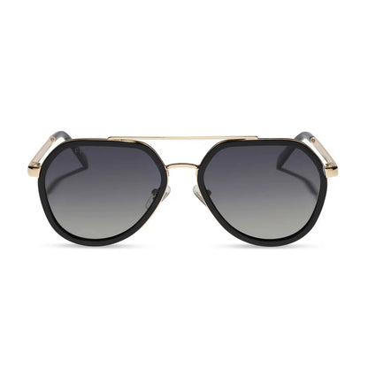 DRMTLGY - JOEY + BLACK + GOLD METAL + GREY GRADIENT + POLARIZED SUNGLASSES