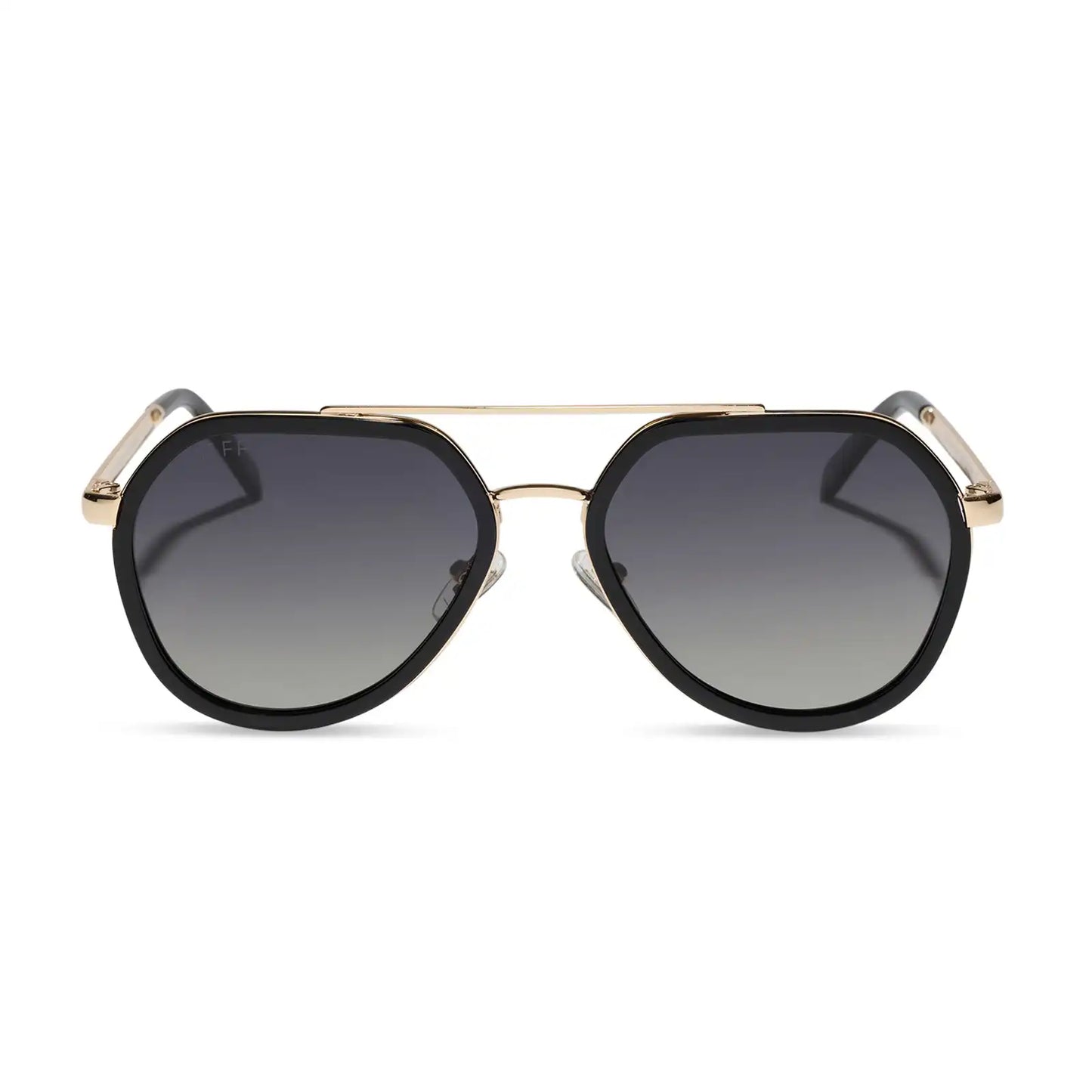 JOEY - BLACK + GOLD METAL + GREY GRADIENT + POLARIZED SUNGLASSES