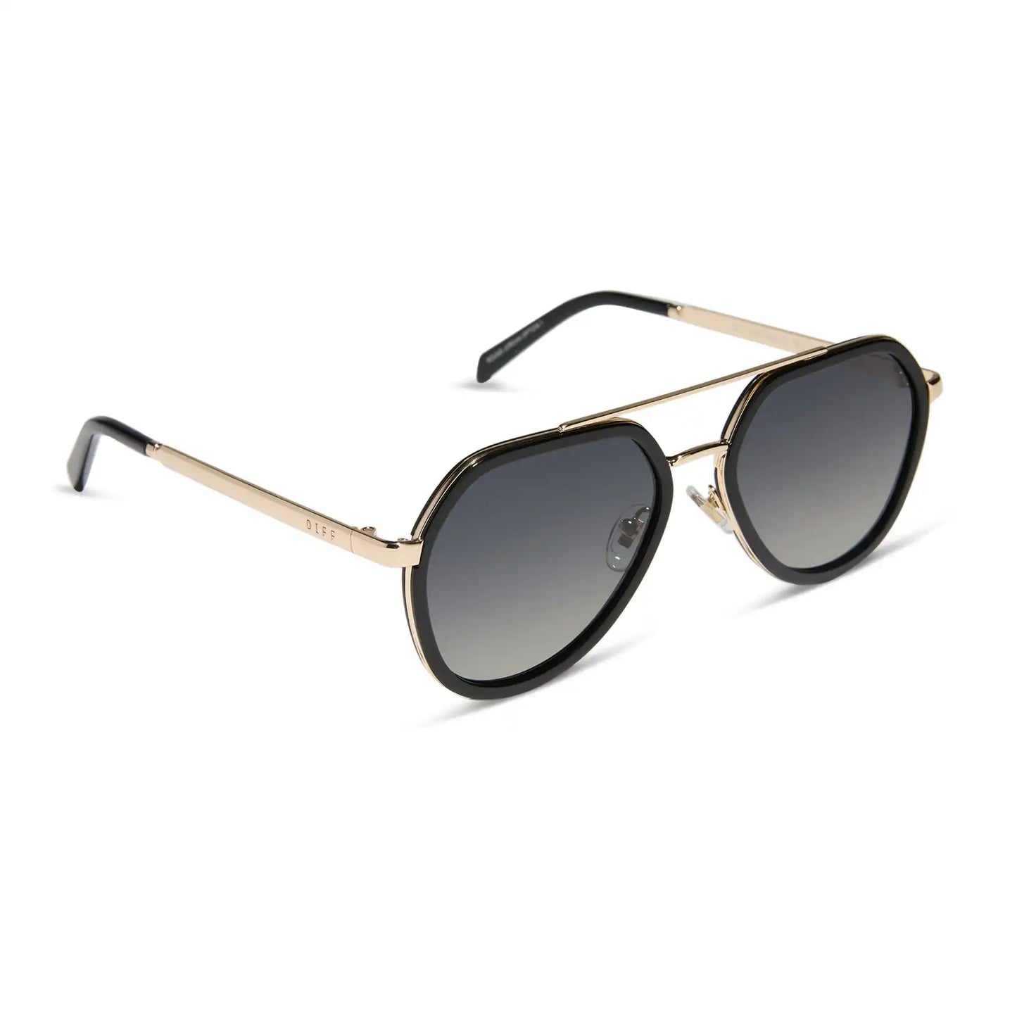 JOEY - BLACK + GOLD METAL + GREY GRADIENT + POLARIZED SUNGLASSES