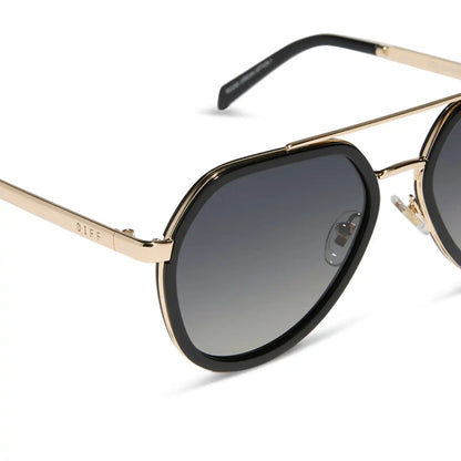 DRMTLGY - JOEY + BLACK + GOLD METAL + GREY GRADIENT + POLARIZED SUNGLASSES