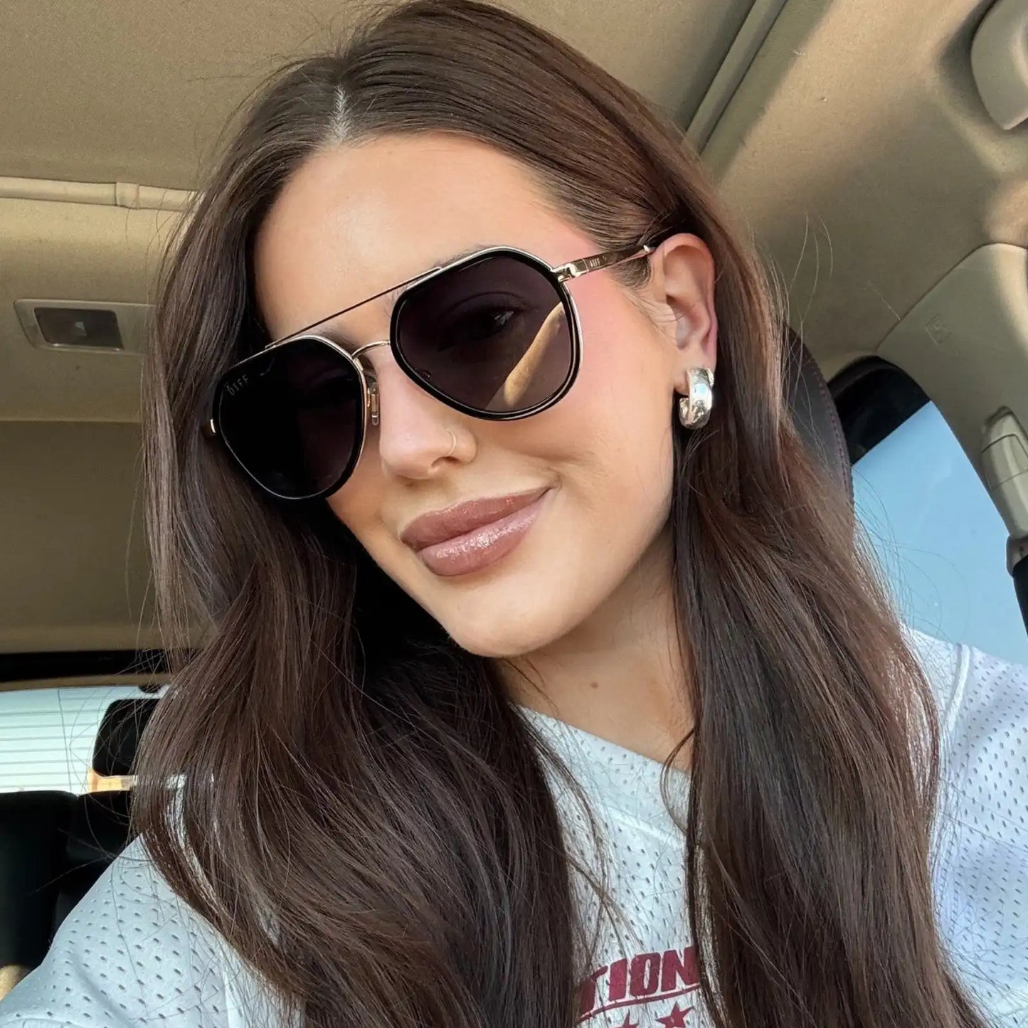 JOEY - BLACK + GOLD METAL + GREY GRADIENT + POLARIZED SUNGLASSES