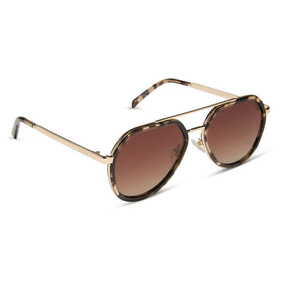 JOEY - ESPRESSO TORTOISE + GOLD METAL + BROWN GRADIENT + POLARIZED SUNGLASSES